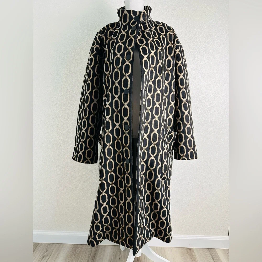 Ann Taylor Link Wool Blend Stand Collar Overcoat Size XXL - Picture 4 of 13